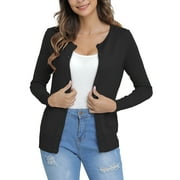 a.Jesdani Women's Cardigan Lightweight Soft Knit Crewneck Cardigan Sweater S-2XL